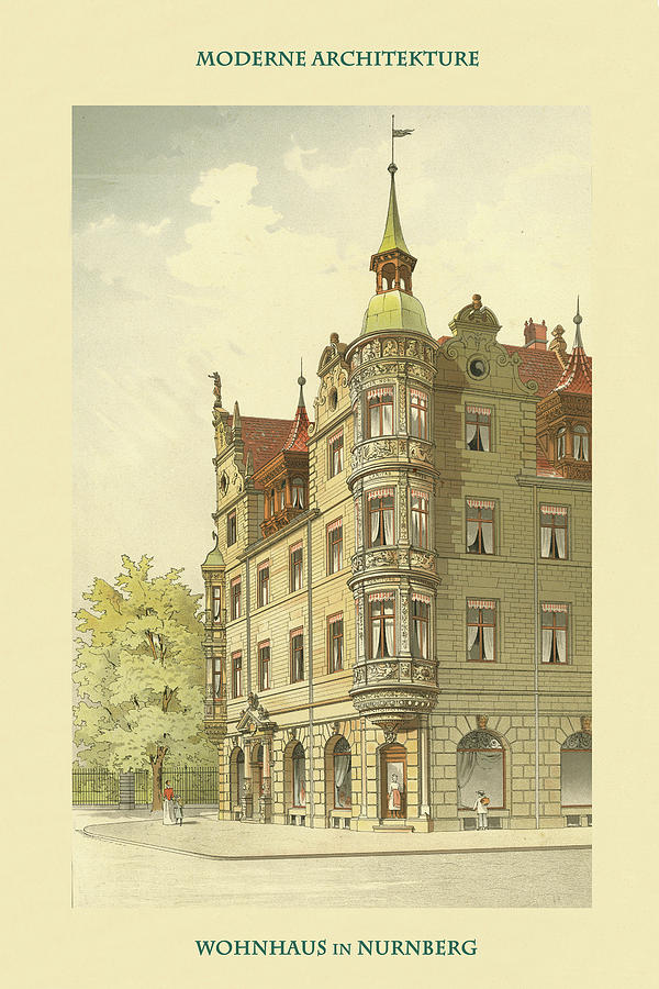 Residence in Nurnberg, Germany Painting by Hildenbrand