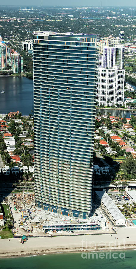 Residences by Armani Casa on Sunny Isles Beach Aerial Photograph by David Oppenheimer