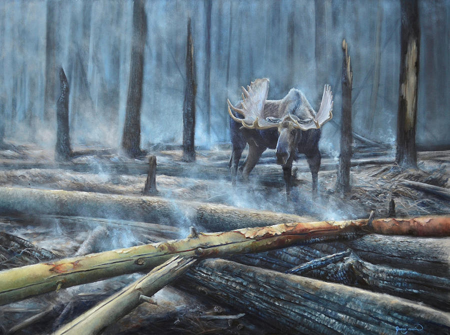 Moose Painting - Resilience by James Corwin Fine Art