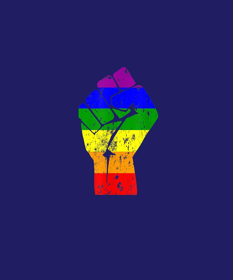 Resist Fist Rainbow Flag Gay Pride T Shirt Digital Art By Do David