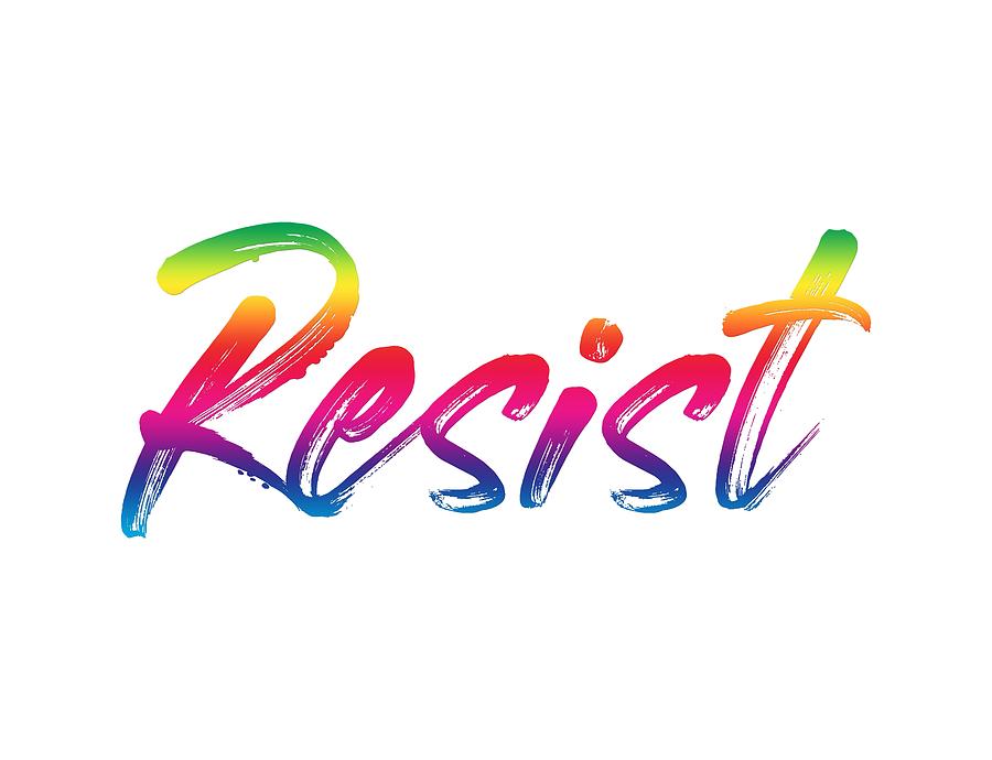 Resist - Rainbow On White by Ruth Moratz Resist - Rainbow On White by Ruth Moratz