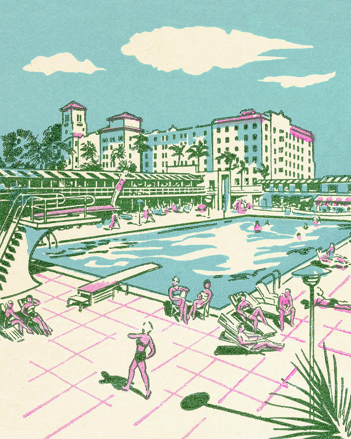 Architecture Drawing - Resort Pool by CSA Images