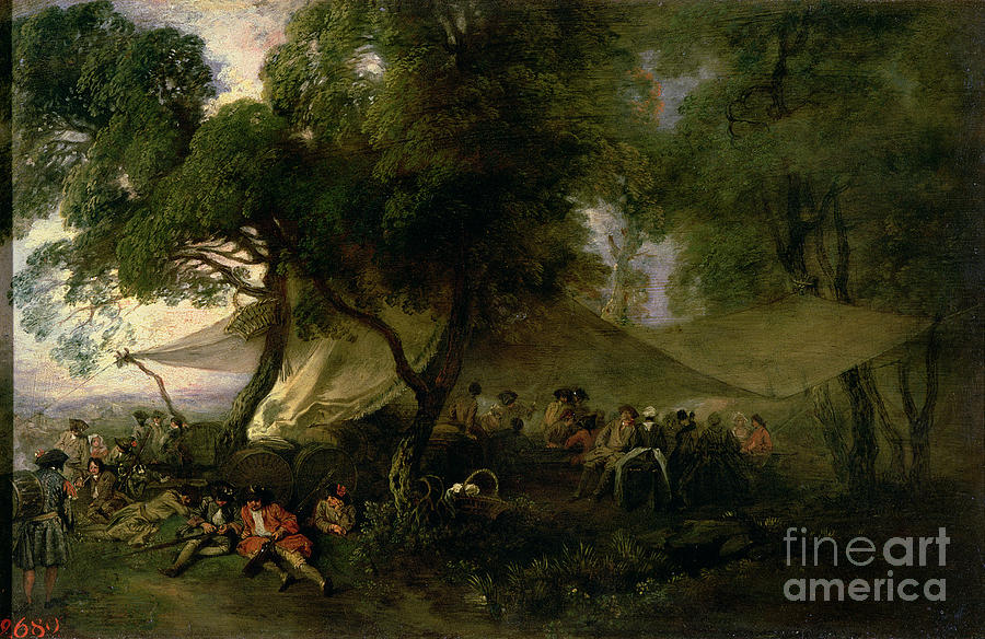 Respite From War, 1712-15 Painting by Jean Antoine Watteau