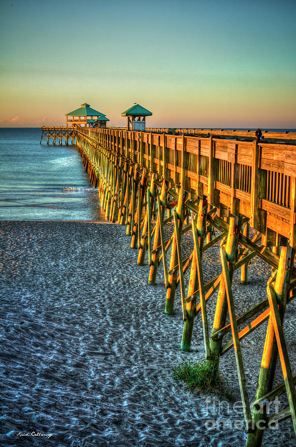 Resplendent Light Folly Beach Pier Sunrise Charleston South Carolina Art Photograph by Reid Callaway