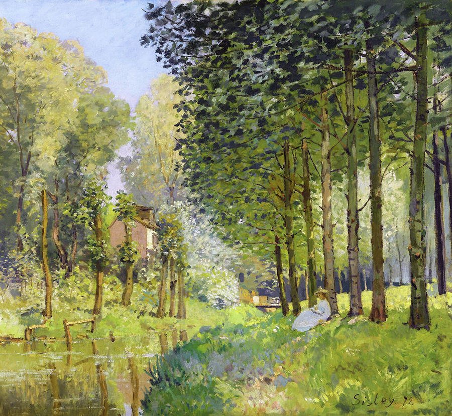Rest along the Stream - Digital Remastered Edition Painting by Alfred Sisley