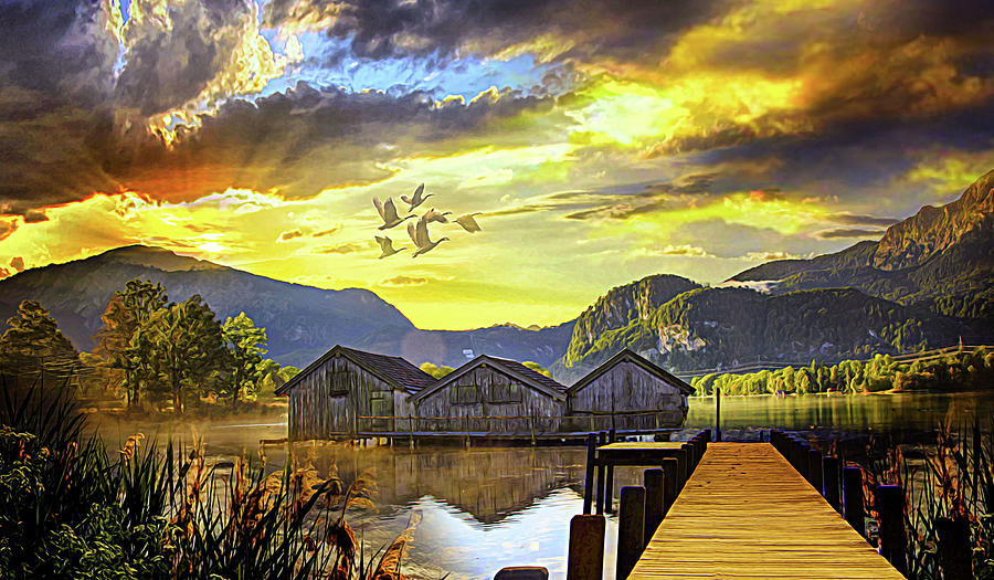 Lake Digital Art - Rest At The Lake by Jasmina Seidl Lake Digital Art - Rest At The Lake by Jasmina Seidl