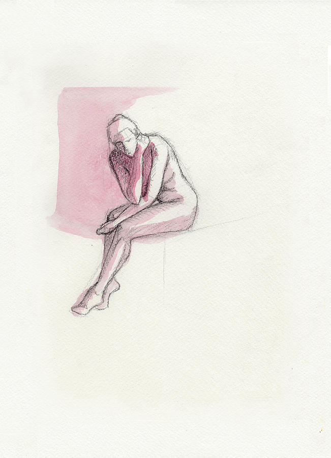 Rest on the Bed Drawing by Raffaello Saverio Padelletti