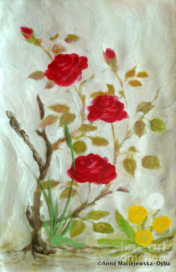 Flower Painting - Restarting new life by Anna Folkartanna Maciejewska-Dyba