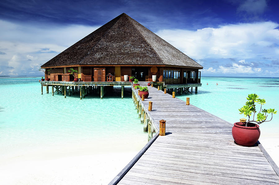 Restaurant On The Maldives Photograph by Alxpin