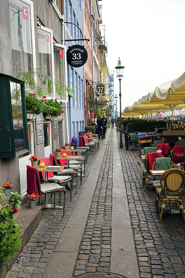 Restaurant Row In Nyhavn Area Of Copenhagen Denmark Photograph