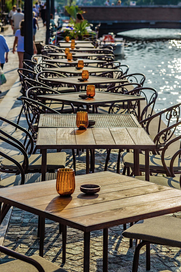Restaurant Tables On Sea Channel Photograph by Vivida Photo PC