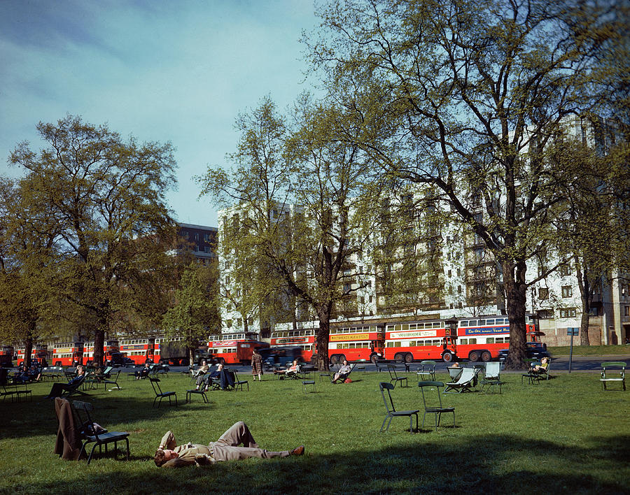 Clothing Photograph - Resting In Hyde Park by Frank Scherschel