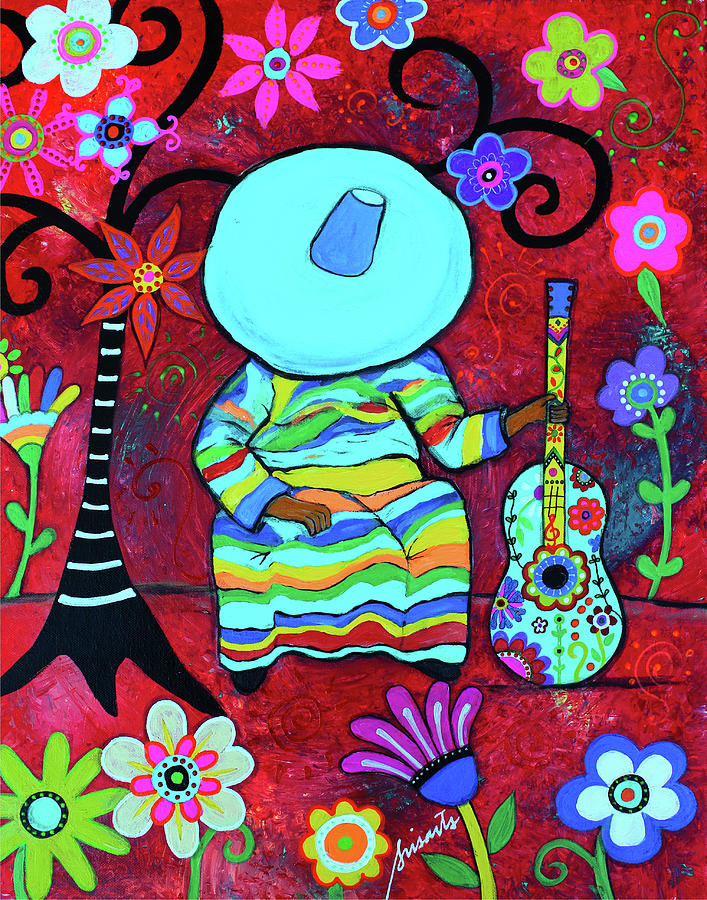 Music Painting - Resting Mariachi by Prisarts