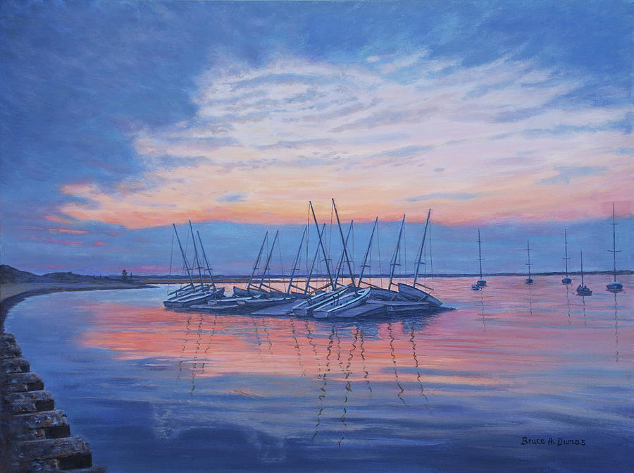 Resting Skiff Boats Painting by Bruce Dumas