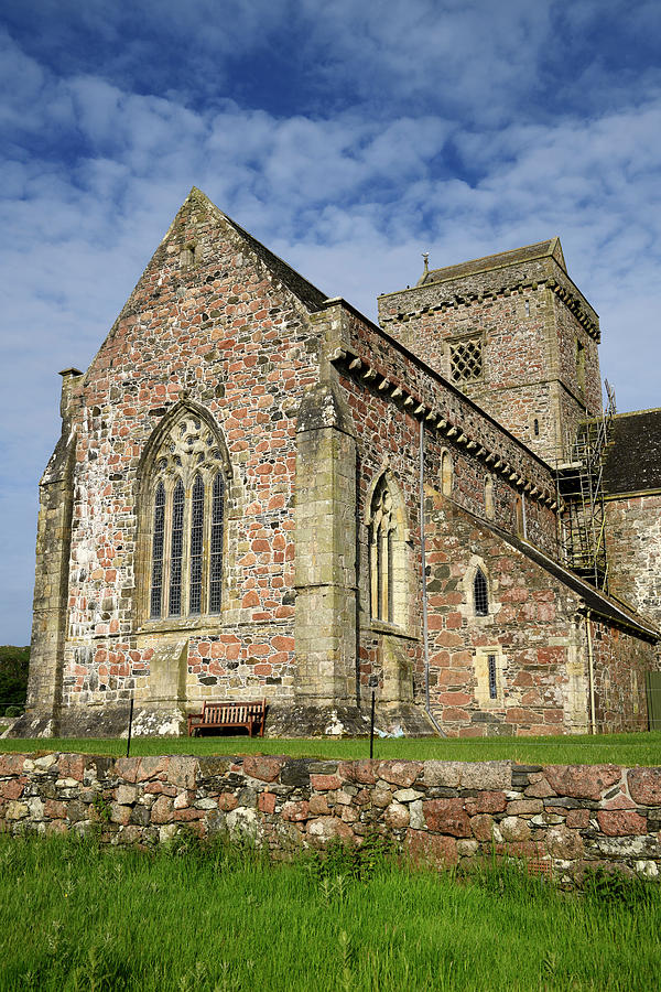 Restoration work of medieval church at Iona Abbey monastery foun ...