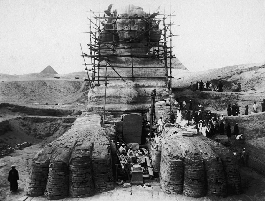 Restoring The Sphinx Photograph by Fpg