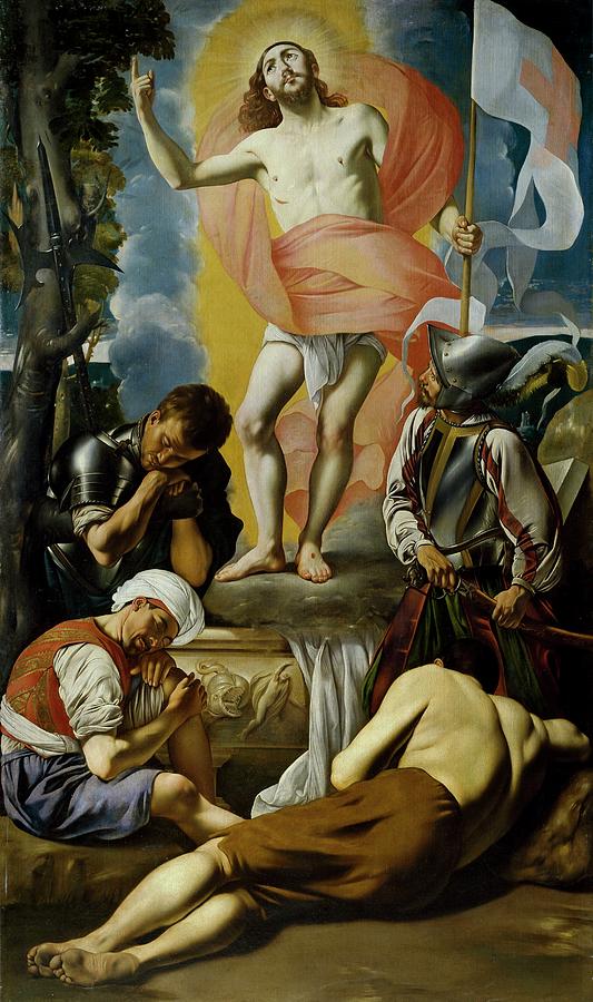 Resurrection of Christ, 1612-1614, Spanish School, Oil on canvas, 29... Painting by Juan Bautista Maino -1569-1649-