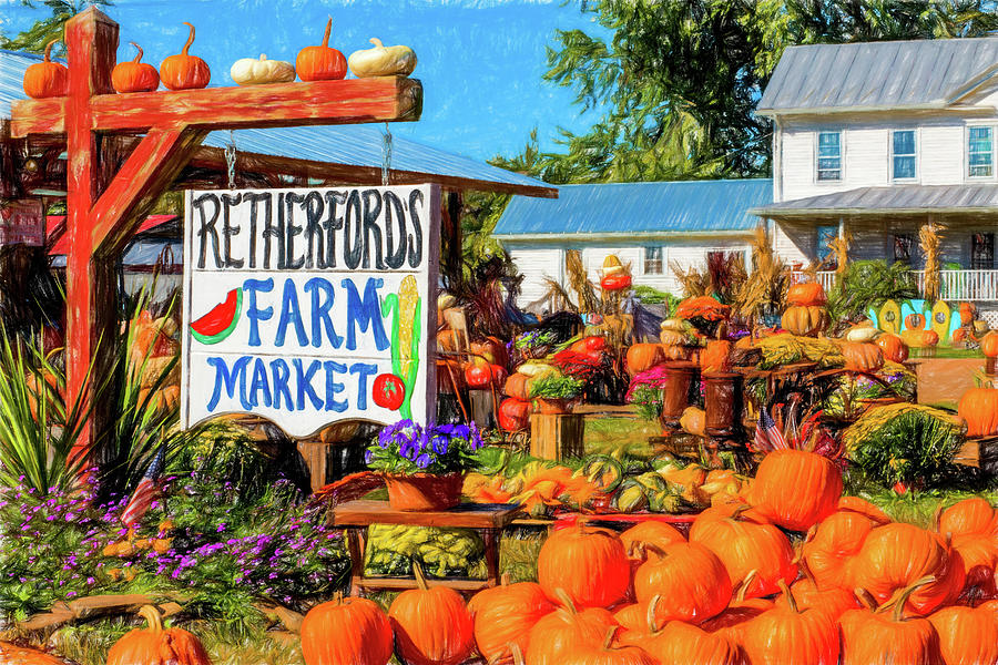Retherfords Market Autumn #1 Digital Art by Barry Wills