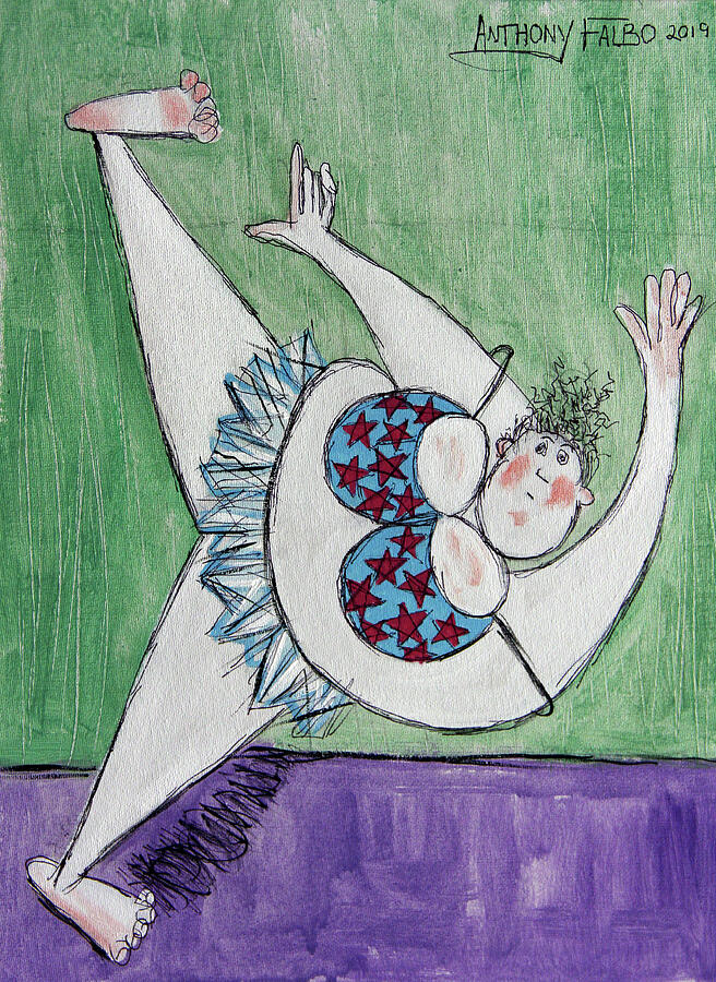Retired Ballerina Stretching Painting by Anthony Falbo Retired Ballerina Stretching Painting by Anthony Falbo