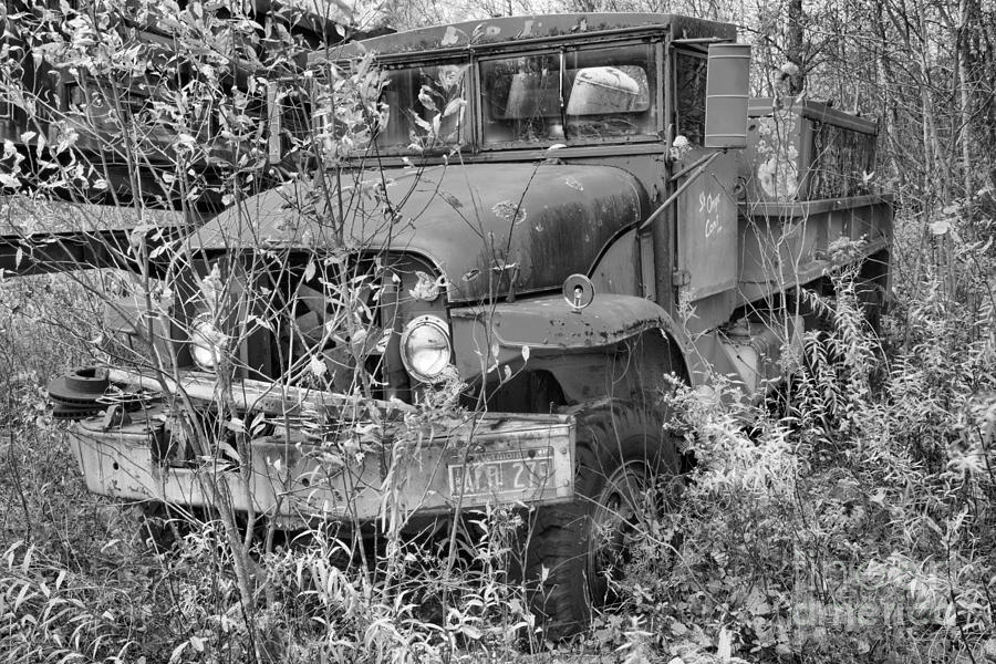 Retired Fire Tanker Black And White Photograph by Adam Jewell