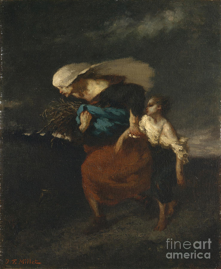 Retreat From The Storm, C.1846 Painting by Jean-francois Millet