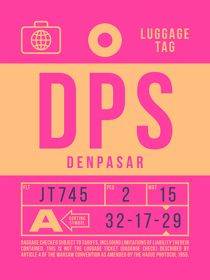 Airline Digital Art - Retro Airline Luggage Tag 2.0 - Dps Denpasar Bali Indonesia by Ivan Krpan Airline Digital Art - Retro Airline Luggage Tag 2.0 - Dps Denpasar Bali Indonesia by Ivan Krpan