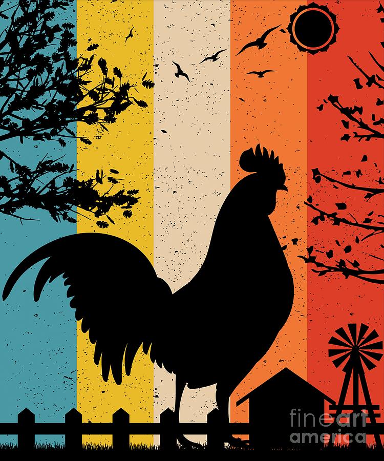 Retro Vintage Movie posters Prints Ads Chicken Lover Farmer Bird Coup Raising Chicks Retro Vintage Throw Pillow 16x16 Multicolor