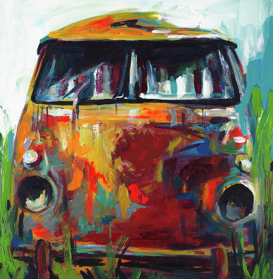 Love Painting - Retro Love Bus by Andy Beauchamp
