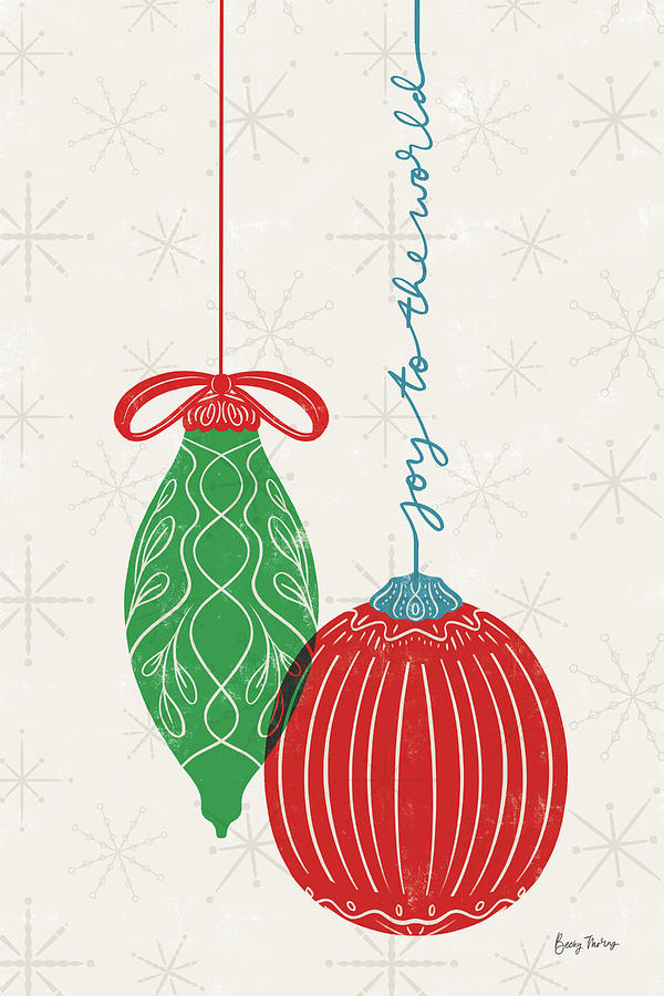 Christmas Mixed Media - Retro Ornaments II by Becky Thorns