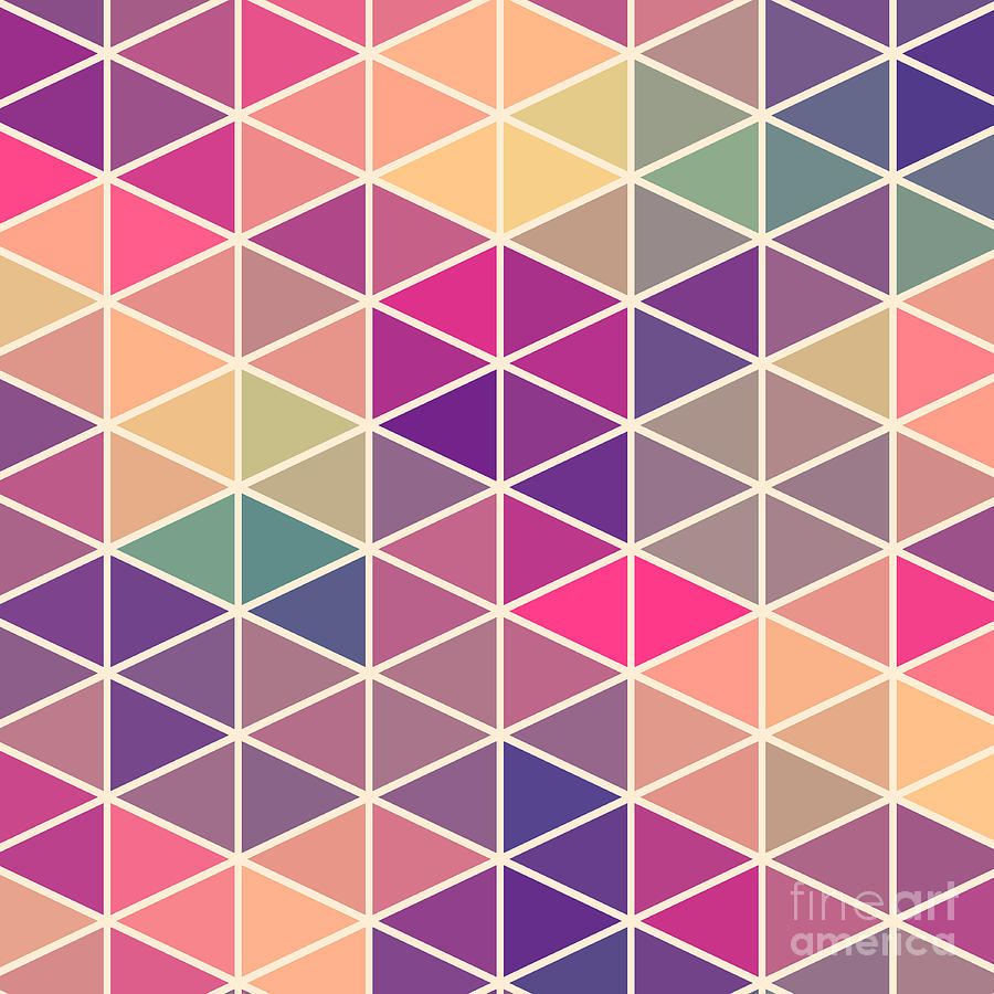 Retro Pattern Of Geometric Shapes Digital Art by Markovka Pixels