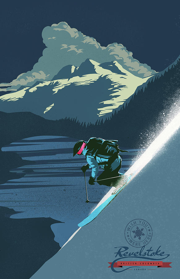 Revelstoke Painting - Retro Revelstoke Ski Poster by Sassan Filsoof Revelstoke Painting - Retro Revelstoke Ski Poster by Sassan Filsoof