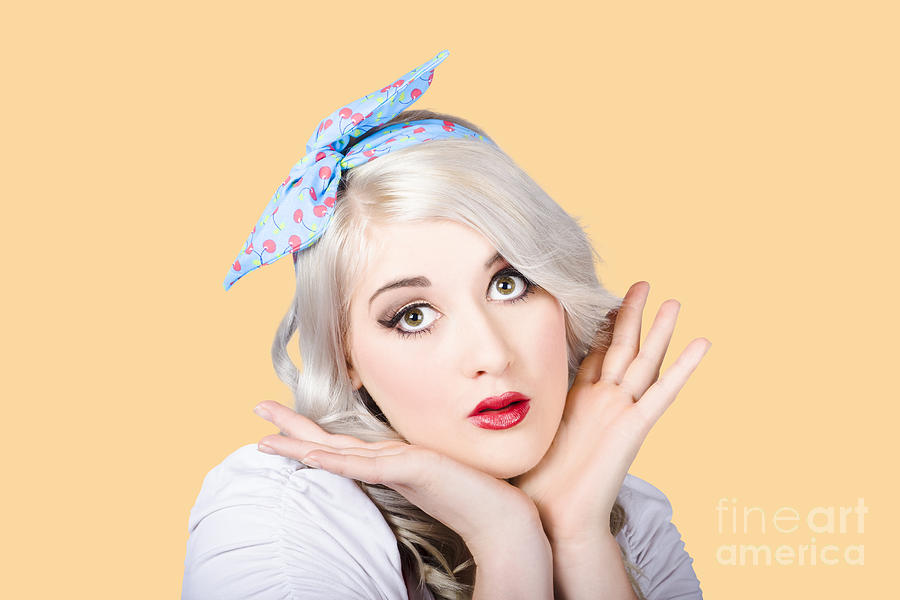 Retro style portrait of a blond girl Photograph by Jorgo Photography