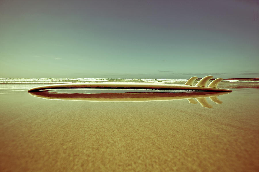 Retro Surf Board On The Beach Photograph by John White Photos