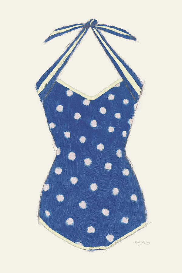 Retro Swimwear II Navy Painting by Emily Adams - Fine Art America