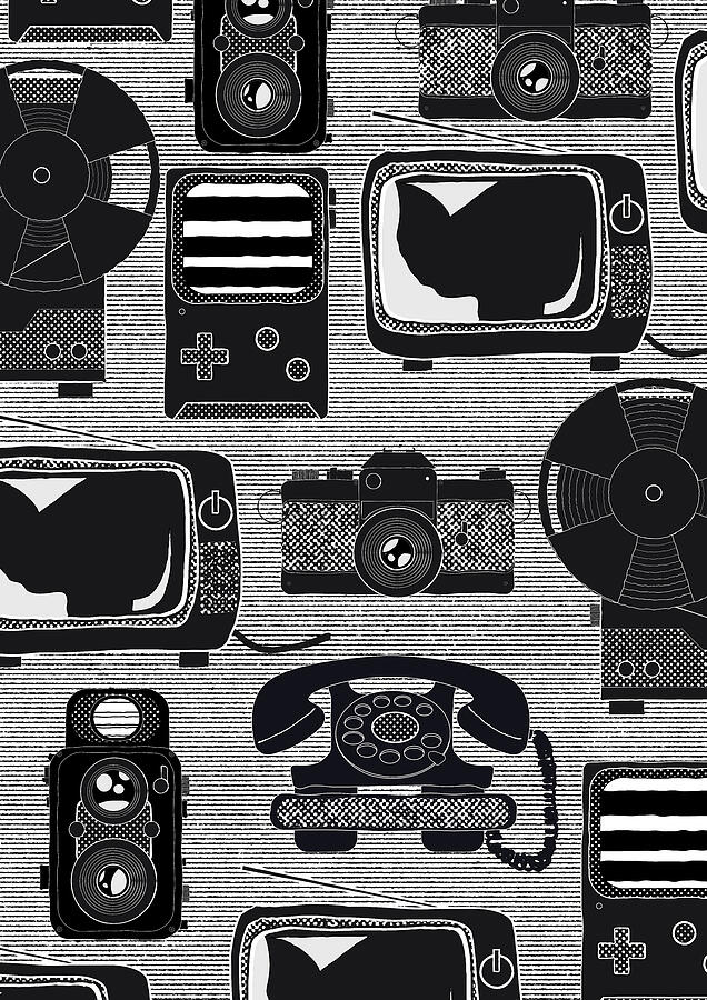 Black And White Photograph - Retro Technology by Nicholas Black And White Photograph - Retro Technology by Nicholas