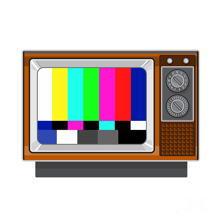 Vintage Digital Art - Retro Television Set TV Test Card Signal Pattern by Aloysius Patrimonio