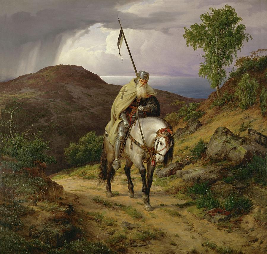 Return from the Crusade. Oil. Painting by Carl Friedrich Lessing Carl Friedrich Lessing