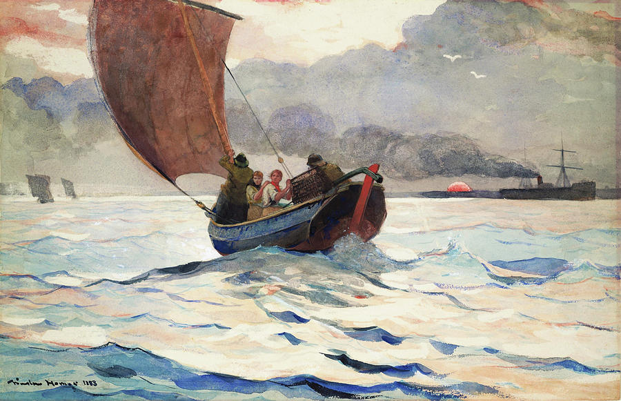 Winslow Homer Painting - Returning Fishing Boats - Digital Remastered Edition by Winslow Homer