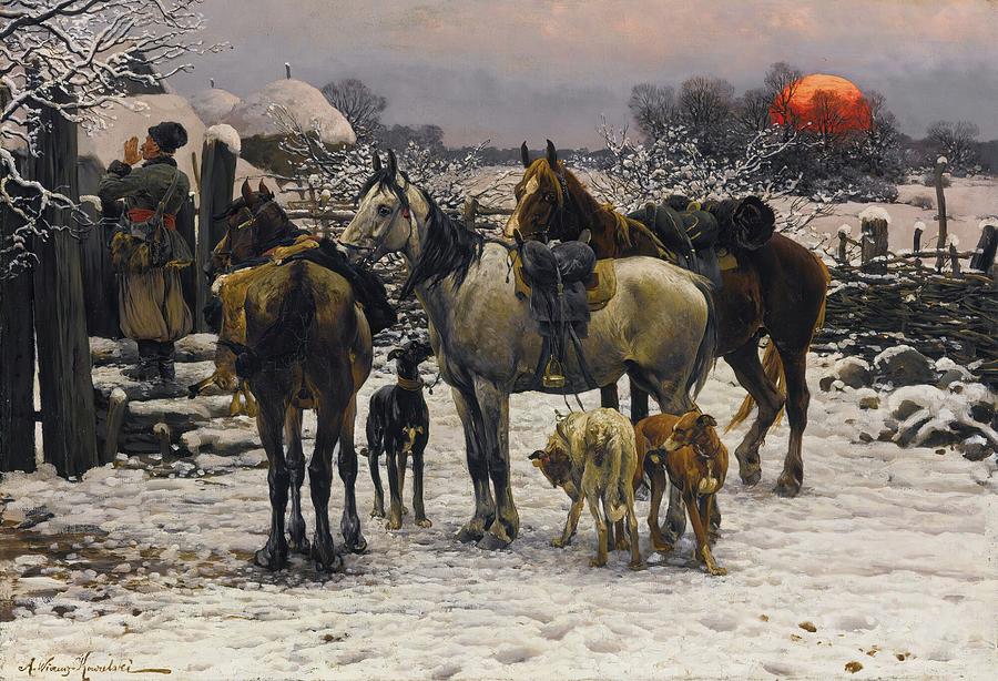 Returning Home Painting By Alfred Von Wierusz-kowalski - Fine Art America