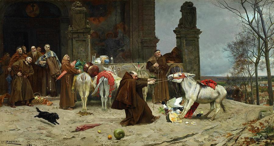 Returning To The Monastery Painting by Eduardo Zamacois Y Zabala Returning To The Monastery Painting by Eduardo Zamacois Y Zabala