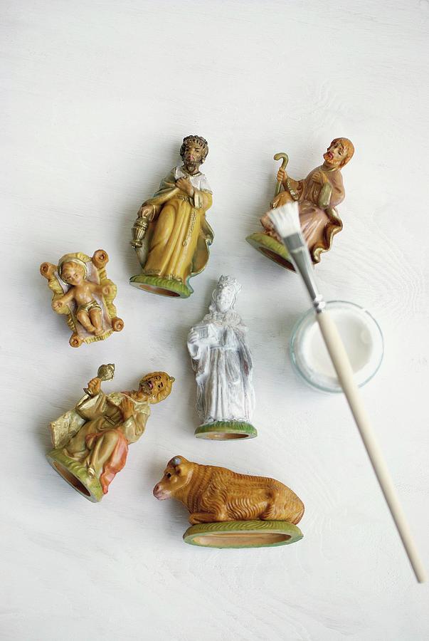 Revamping Nativity Figurines With White Paint Photograph by Patsy&christian