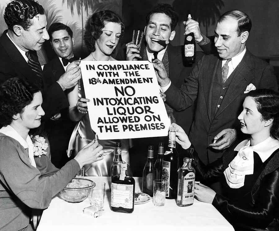 Revelers Burn Prohibition Sign C 1925 Photograph By Daniel Hagerman