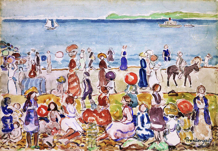 Usa Painting - Revere Beach No.2 - Digital Remastered Edition by Maurice Brazil Prendergast Usa Painting - Revere Beach No.2 - Digital Remastered Edition by Maurice Brazil Prendergast