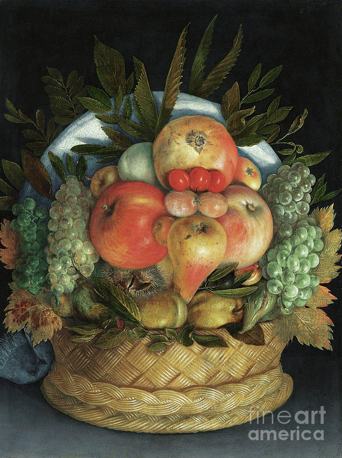 Reversible Anthropomorphic Portrait Of A Man Composed Of Fruit Painting by Giuseppe Arcimboldo