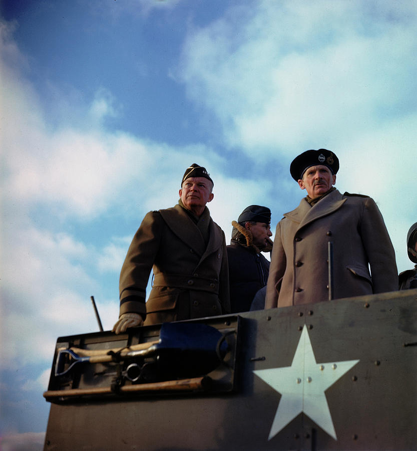 Dwight Eisenhower Photograph - Reviewing The Troops by Frank Scherschel