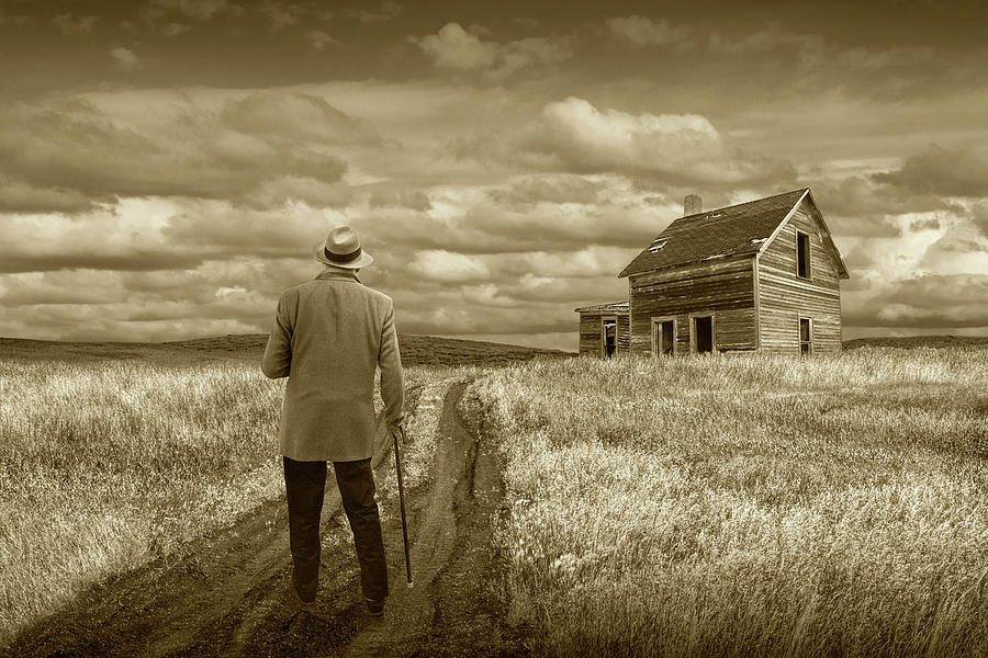 Revisiting the Old Homestead in Sepia Tone Photograph by Randall Nyhof