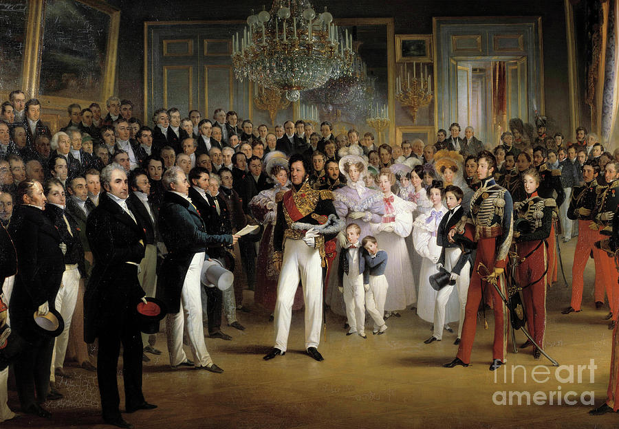 Revolution Of 1830,  The Chamber Of Deputes Presents To The Duke Of Orleans, Louis Philippe I Painting by Francois Joseph Heim