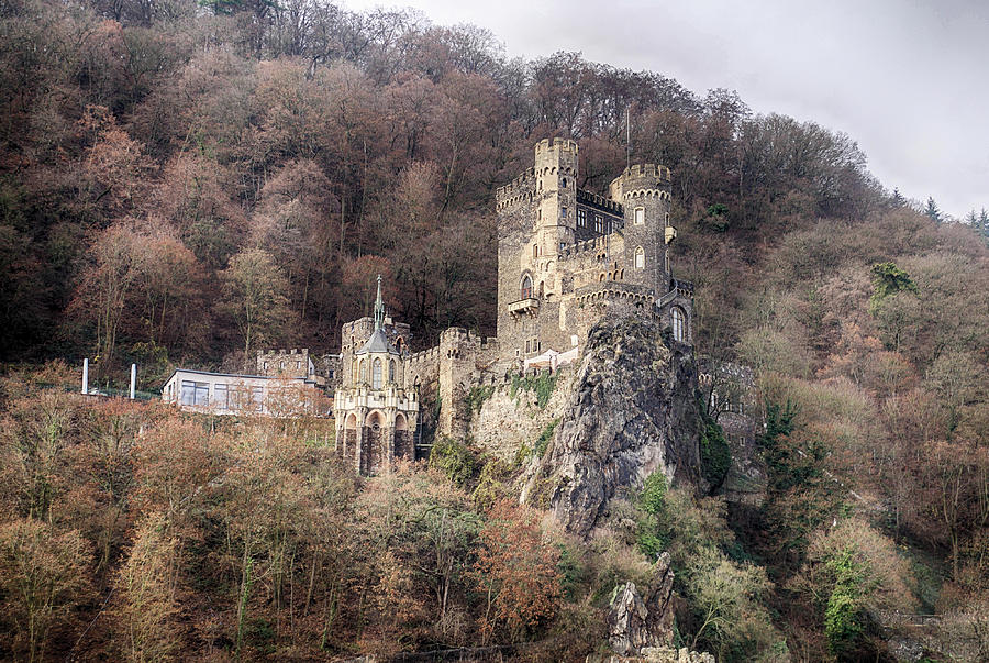Rheinstein castle on the Rhine River Photograph by Steve Estvanik