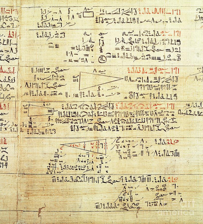 Rhind Drawing - Rhind Mathematical Papyrus, Circa 1550 Bc Papyrus by Egyptian