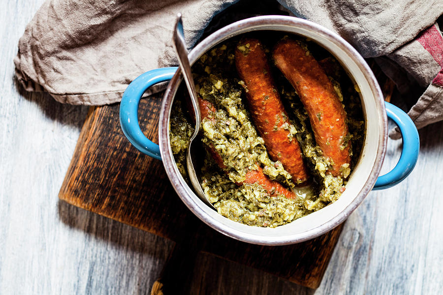 Rhineland-style Kale With Sausage Photograph by Susan Brooks-dammann